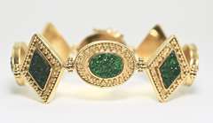 Phenomenal Artistic Malachite Druse 18K Bracelet
