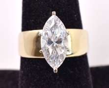 Sparkling CZ Band Ring in Yellow Gold