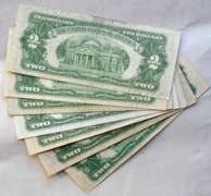 7 1928 Various Series $2 Red Seal US Notes