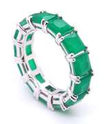 Sterling Silver Emerald Style Band
