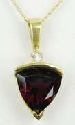 10K Large Garnet & Diamond Necklace