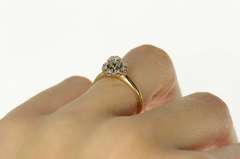 14K Yellow Gold ⅓ Ct Diamond Round Halo Engagement Ring
