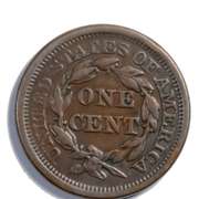 1855 Upright Five Large Cent