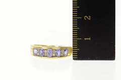 14K Yellow Gold Oval Tanzanite Diamond Statement Band Ring