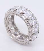 Sterling Silver Princess Cut Cubic Zirconia Band