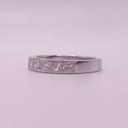14kt Solid White Gold Diamond Band Ring