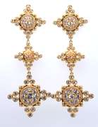Sterling Silver Thailand Cubic Zirconia Dangle Earrings