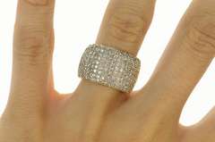 14K Yellow Gold 1.43 Ctw Pave Diamond Statement Band Ring