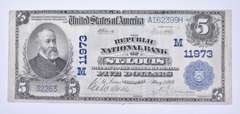 1902 $5 St. Louis Republic National Bank National Currency Large Note