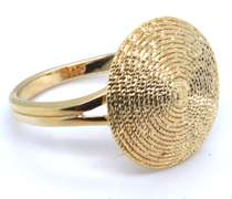 Gorgeous Yellow Gold Diamond Cut Swirl Ring