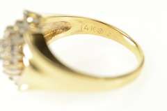 14K Yellow Gold 0.47 Ctw Classic Diamond Cluster Statement Ring