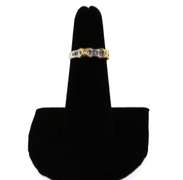 14k White and Yellow Gold Knot Channel Set Diamond Ring