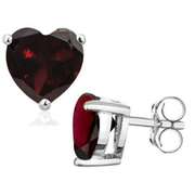 1.26 CT GARNET 925 STERLING SILVER EARRINGS STUD