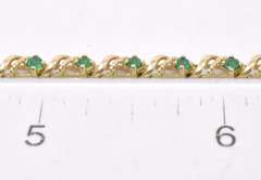 Elegant Emerald Bracelet in 14K Yellow Gold