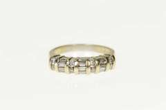 14K White Gold 0.72 Ctw Baguette Diamond Wedding Band Ring
