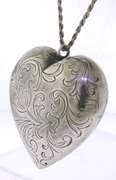 Vintage Sterling Silver Heart Pendant on Chain