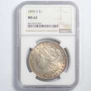 1890 S NGC MS 62 BU Morgan Dollar