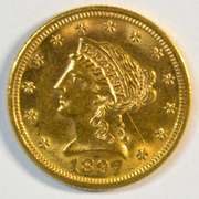 Lustrous Very Choice BU 1897 US $2.50 Liberty Gold Piece