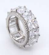 Sterling Silver Cubic Zirconia Eternity Band