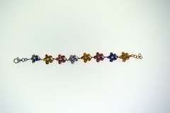 Sterling Silver Tricolor Plumeria Bracelet