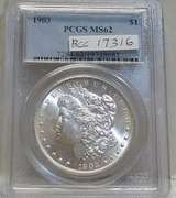 1903 Morgan Dol PCGS MS-62, hard date