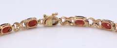 Attractive 7ctw Oval Garnet Yellow Gold Bracelet