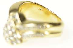 14K Yellow Gold 1.03 Ctw Diamond Geometric Statement Chevron Ring