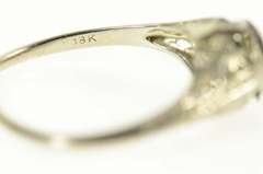 18K White Gold Art Deco Diamond Filigree Engagement Ring