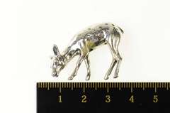 Sterling Silver Grazing Fawn Baby Deer Woodland Animal Figurine