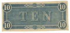 Crisp Unc 1864 $10 Confederate States of America Note (T-68)