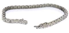 Sparkling White Gold Square Setting Diamond Bracelet