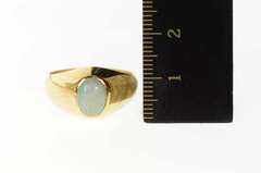 18K Yellow Gold Oval Natural Opal Retro Graduated Statement Ring