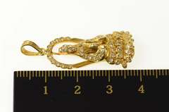 14K Yellow Gold Victorian Ornate Diamond Pious Lady Pendant