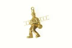 10K Yellow Gold 3D Chimney Sweep Stylized Puffy Charm/Pendant