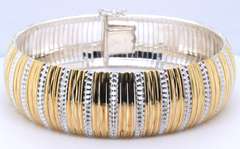 Sterling Silver Signed Wide Bracelet