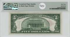 Choice Crisp Uncirculated 1928 $5 Note. PMG-63 EPQ