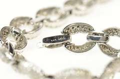 14K White Gold 9.63 Ctw Pave Diamond Oval Chain Tennis Bracelet