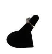 Stepped Square Diamond Cluster Ring with 14k Gold