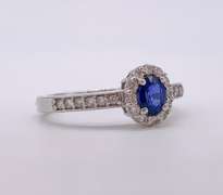 14kt Gold, Blue Sapphire, & Diamond Cocktail Ring
