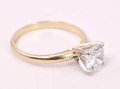 Sparkling Solitaire CZ Ring in 14K Yellow Gold