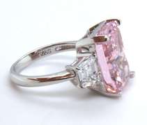 Pink Cubic Zirconia Sterling Silver Ring