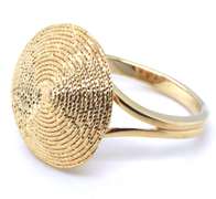 Gorgeous Yellow Gold Diamond Cut Swirl Ring