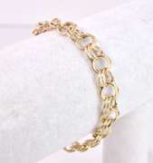 Fancy Double Link Bracelet in 14K Yellow Gold