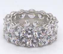 Sterling Silver Cubic Zirconia Wide Band