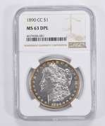 MS63 DPL 1890-CC Morgan Silver Dollar - NGC Graded