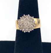 10k Gold diamond cluster ring