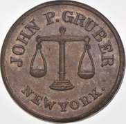 1863 John P. Gruber Civil War Token NY 630AG