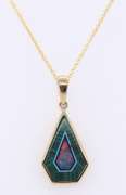 Charming Yellow Gold Opal Pendant on Chain