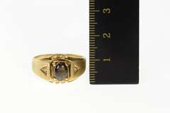 10K Yellow Gold Black Star Sapphire Diamond Accent Men's Ring
