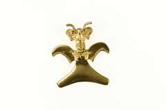 Gold Plated Sterling Silver Aztec Mayan Eagle Statement Pendant/Pin